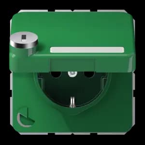 Розетка Jung CD 500, скрытый монтаж, с заземлением, с крышкой, коричневый
