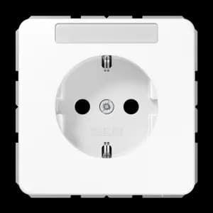 Штепсельная розетка SCHUKO 16A 250V~ ударопрочная, с полем для надписи; белая