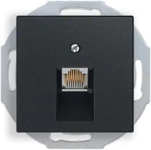 Розетка информационная RJ45 категория 6 с механизмом Jung Eco Profi (Чёрный матовый) UTP