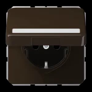 Штепсельная розетка SCHUKO 16A 250V~ с полем для надписи и защитой от влажности; коричневая
