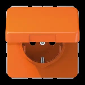 Штепсельная розетка SCHUKO 16A 250V~ с защитой от детей, влагозащищенная; оранжевая