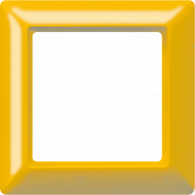 Рамка 1-кратная для вертикальной и горизонтальной установки; термопласт, желтая
