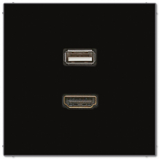 Розетка HDMI 2.0a + USB 2.0 Jung LS (Чёрный)