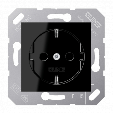 Штепсельная розетка SCHUKO 16А / 250В, пружинные зажимы; термопласт; черный; CD500