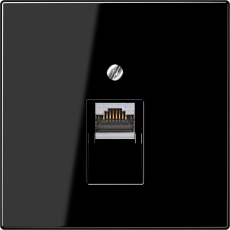 Jung Крышка для одинарной телефонной и компьютерной розетки UAE; черная/Jung Компьютерная UAE розетка 6-й категории, 8-ми полюсная, экранированная; один терминал