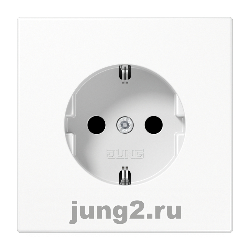 Розетка электрическая Jung со шторками ударопрочная (Белый)